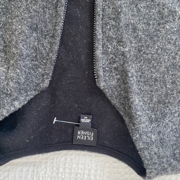 Eileen Fisher Womens Medium Grey   Lambswool Cotton Blend Sweater Vest - Picture 2 of 4